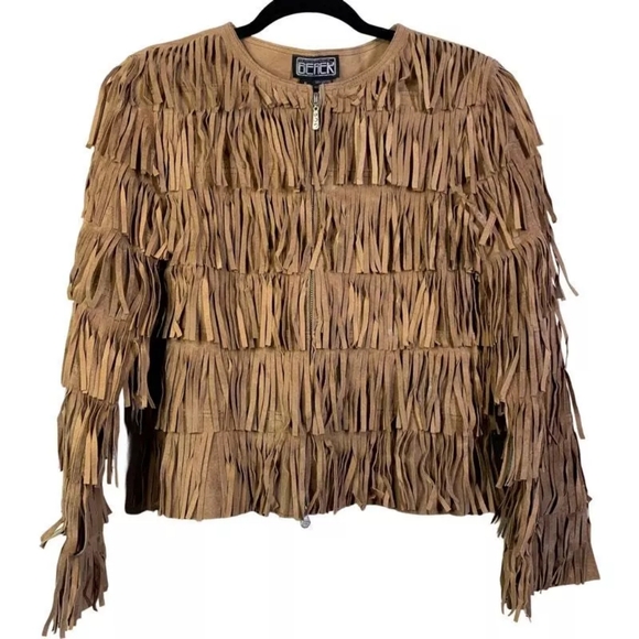 BEREK Layered Leather Fringe Jacket - Picture 2 of 7